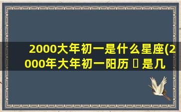 2000大年初一是什么星座(2000年大年初一阳历 ☘ 是几月几号)